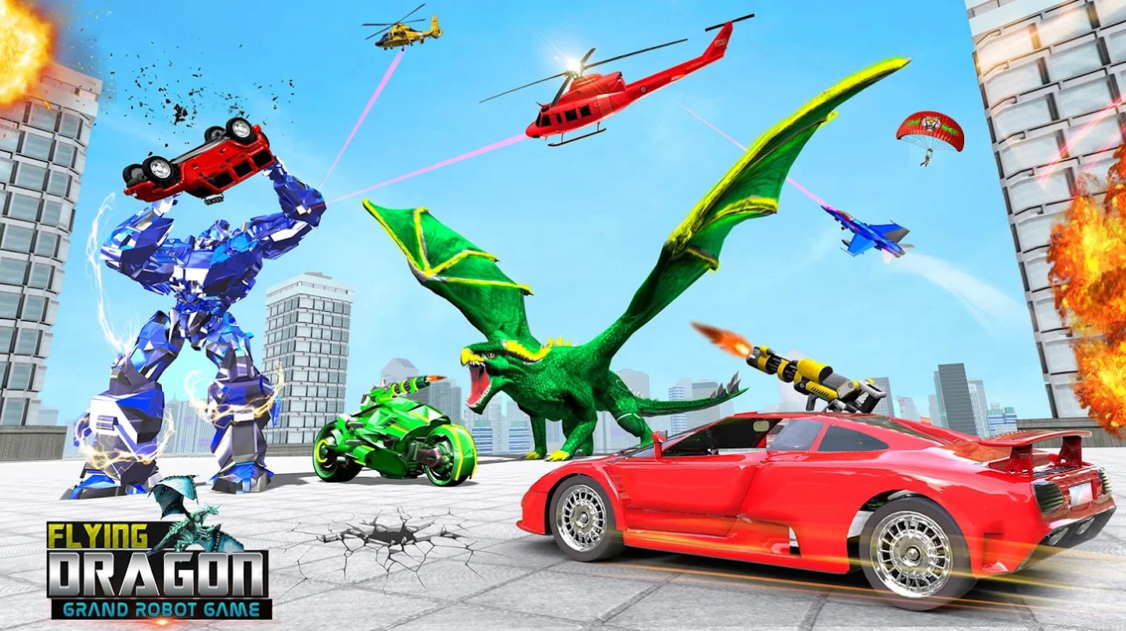 νջϷٷ(Flying Robot Car Transform games) v2.4ͼ3